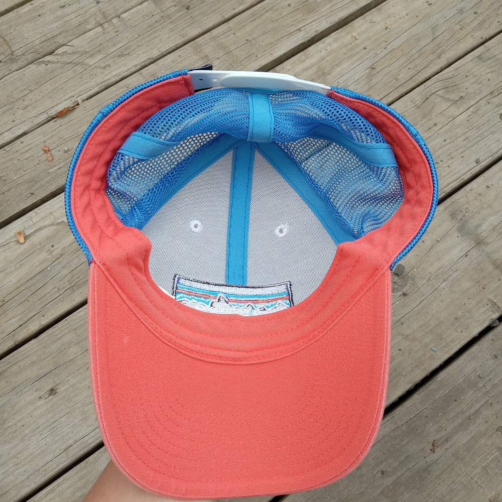 Patagonia Trucker Hat - White, Coral & Blue Mesh - Picture 4 of 4